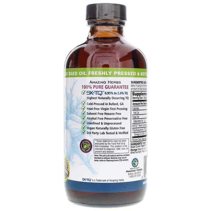 Premium Black Seed Oil, 8 Oz, by Amazing Herbs, image #2