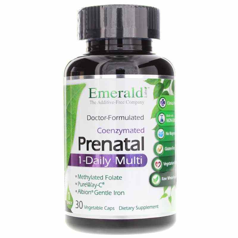 Prenatal 1-Daily Multi, 30 Veg Capsules, by Emerald