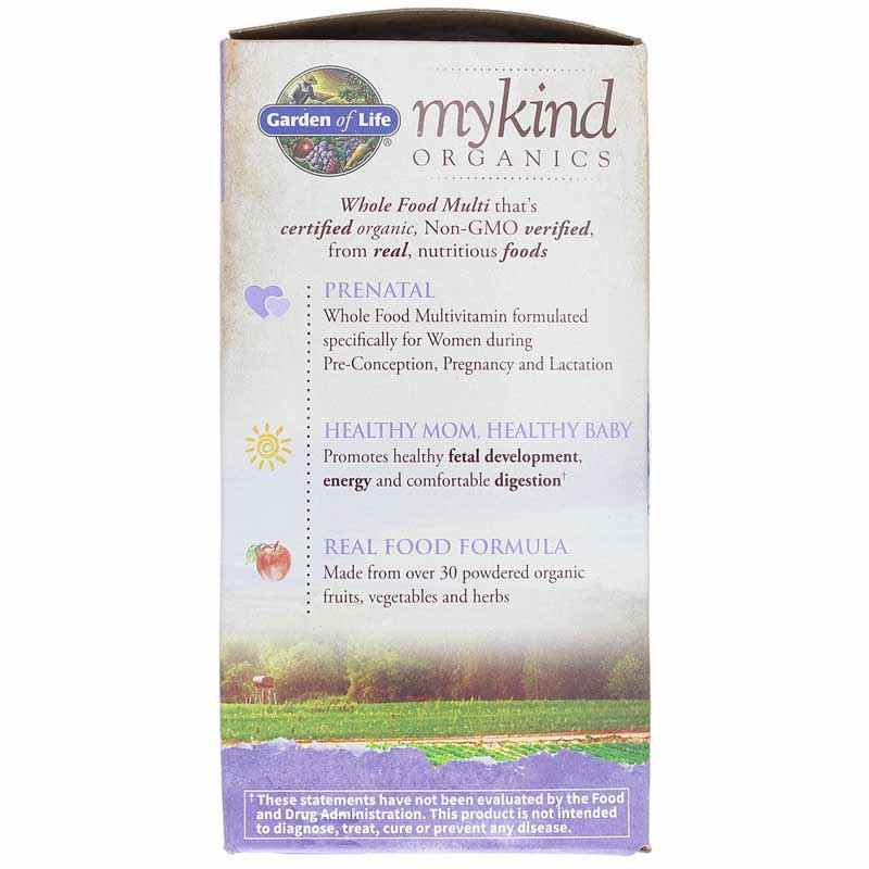 Prenatal Multi Whole Food Multivitamin, 90 Veg Tablets, by Garden of Life mykind Organics, image #4
