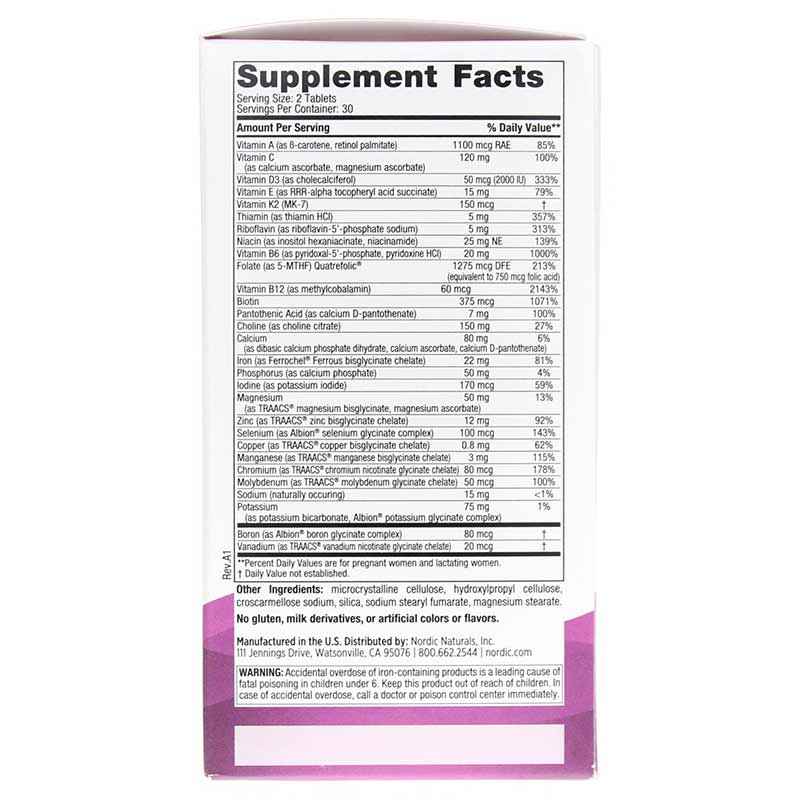 Prenatal Multivitamin, 60 Tablets, by Nordic Naturals, image #2