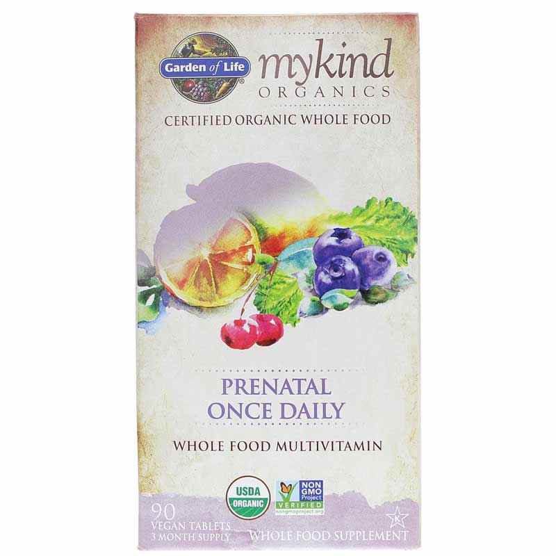 Prenatal Once Daily Whole Food Multivitamin, 90 Veg Tablets, by Garden of Life mykind Organics