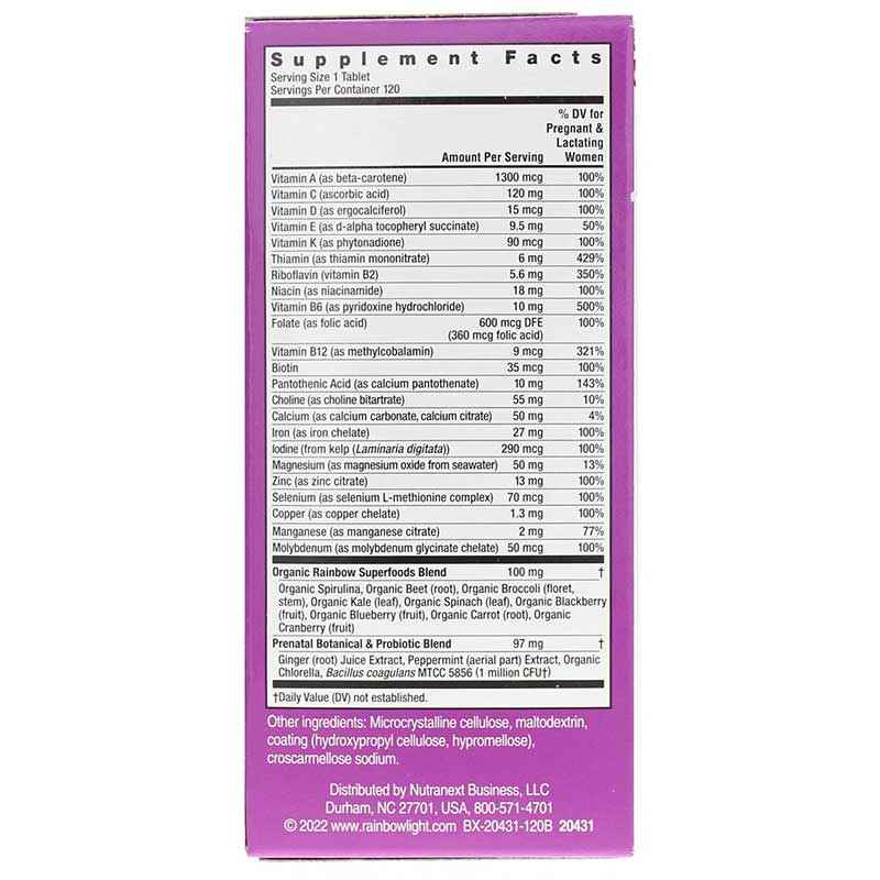 Prenatal One Multivitamin, 120 Tablets, by Rainbow Light, image #3