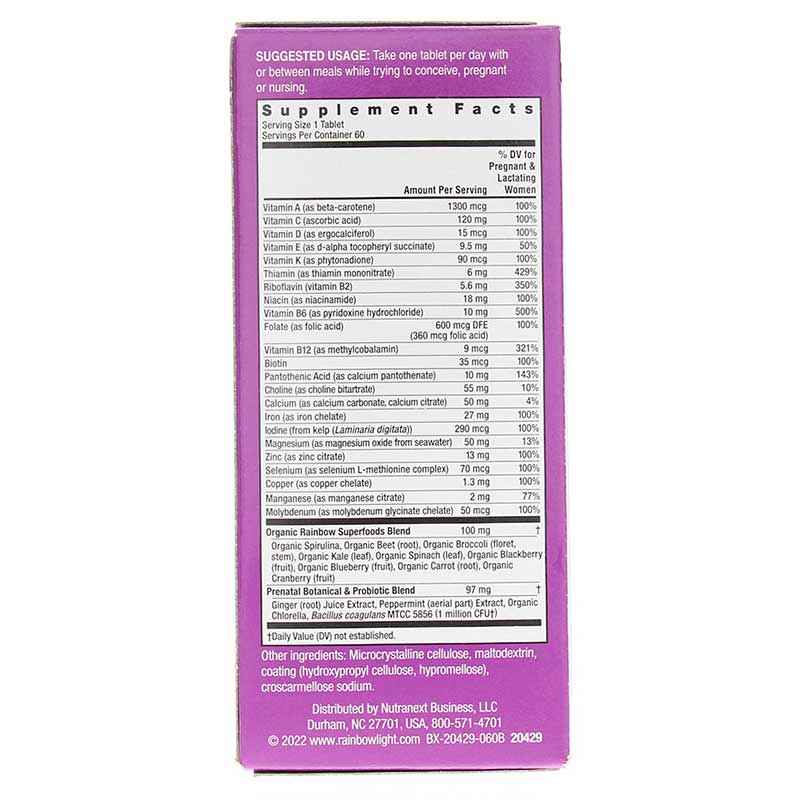 Prenatal One Multivitamin, 60 Tablets, by Rainbow Light, image #3