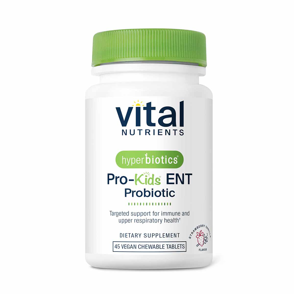 PRO-Kids ENT Strawberry Vanilla, 45 Chewable Tablets, by Hyperbiotics