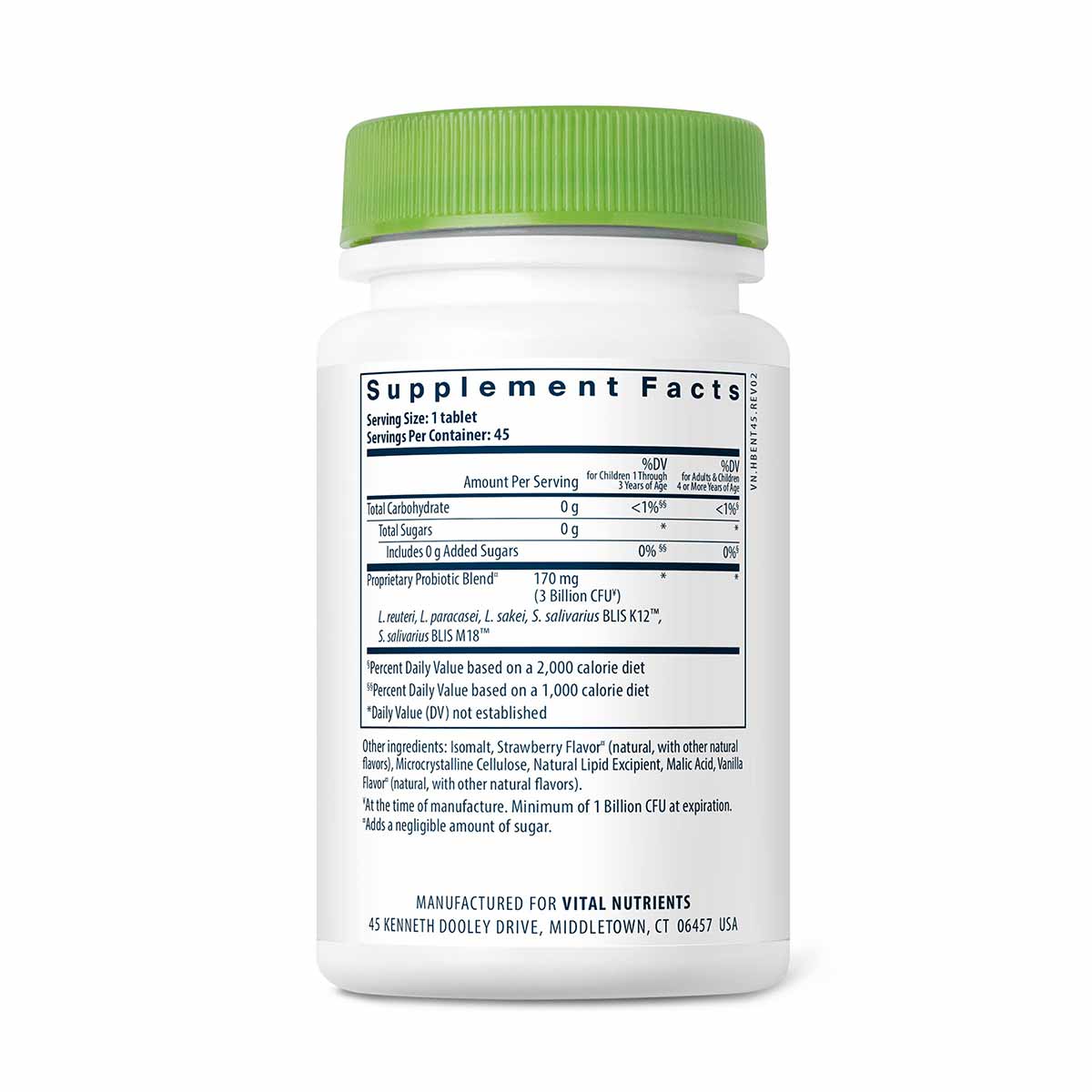 PRO-Kids ENT Strawberry Vanilla, 45 Chewable Tablets, by Hyperbiotics