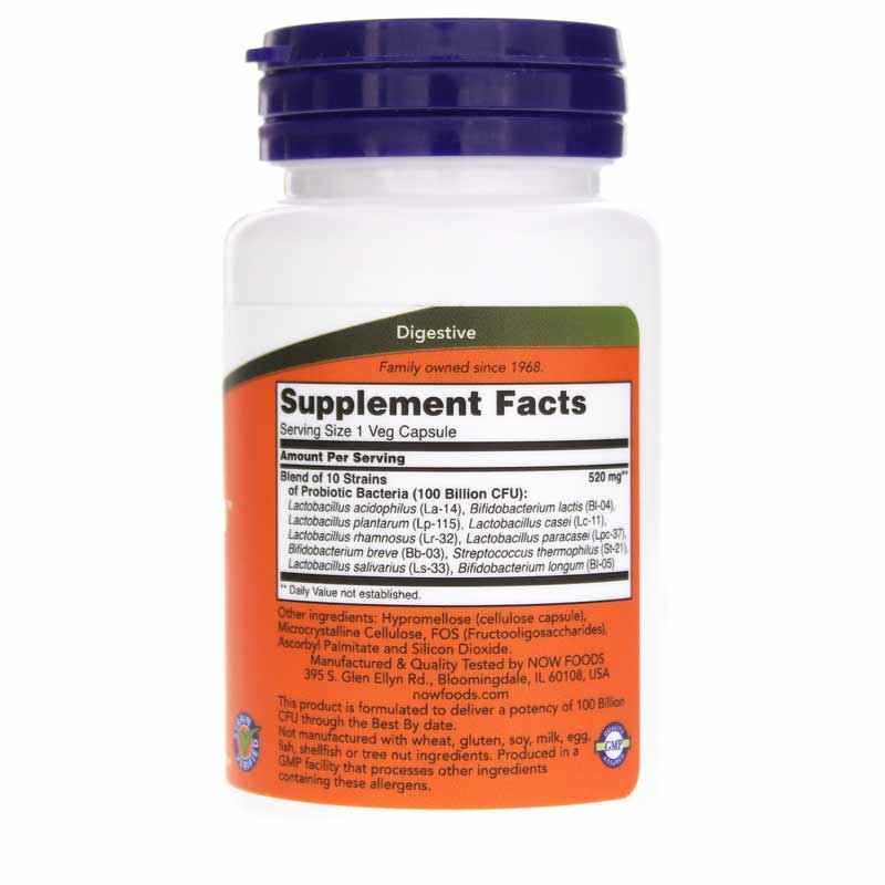 Probiotic-10 100 Billion, 30 Veg Capsules, by NOW Foods, image #2