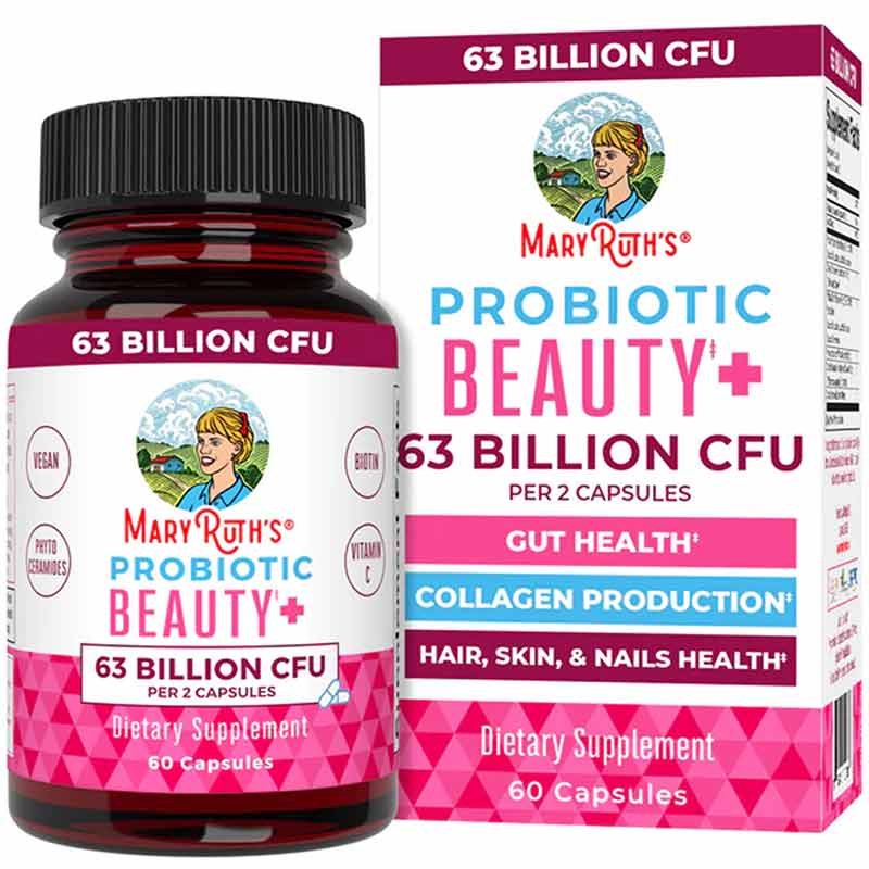 Probiotic Beauty+, 60 Capsules, by MaryRuth's Organics