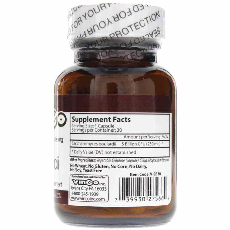 Probiotic S. boulardii 5 Billion CFU, 30 Capsules, by Vinco, image #2