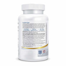 White supplement bottle labeled ProDHA Eye with white screw-on cap and gold accent band.