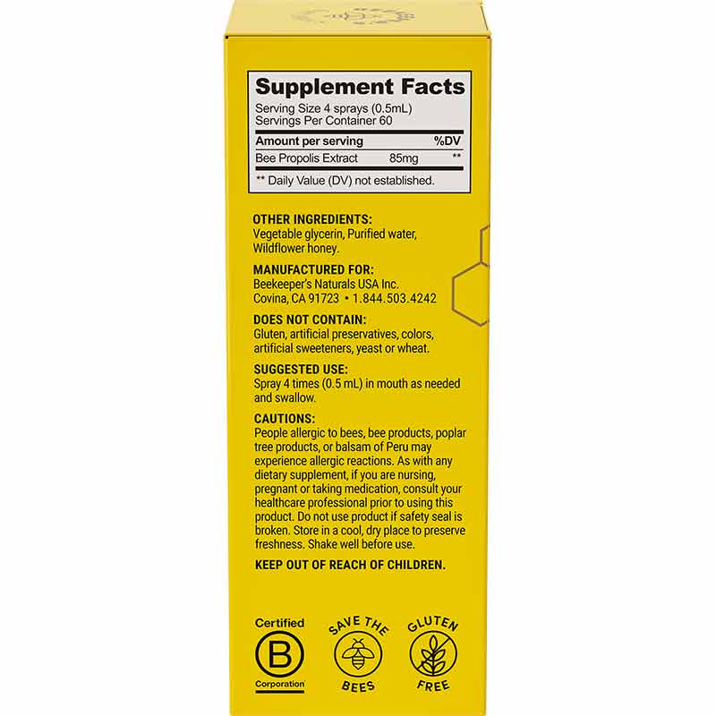 Propolis Immune Support Throat Spray, by Beekeeper's Naturals, image #5
