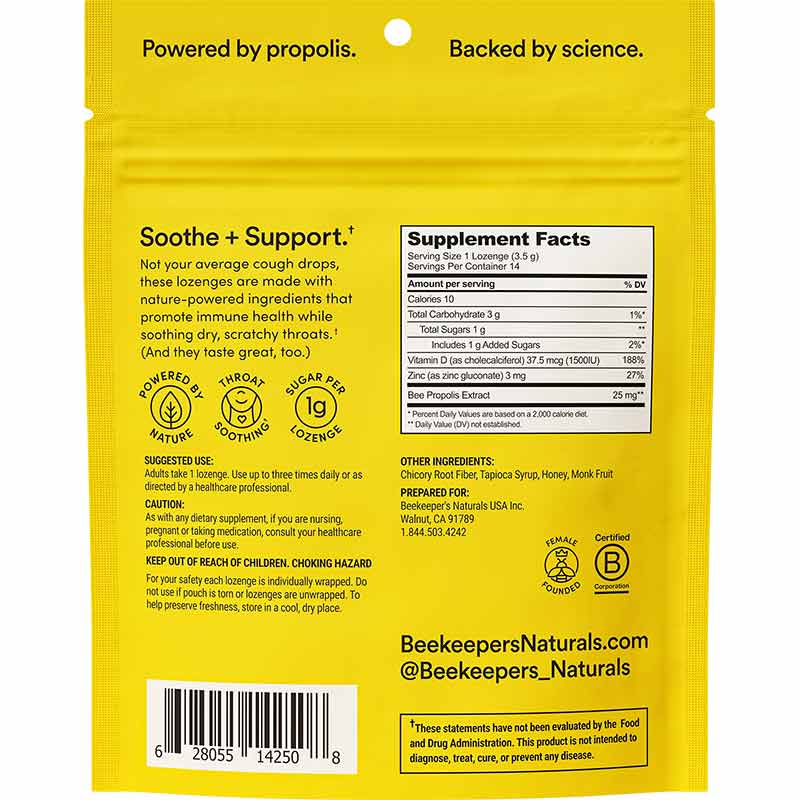 Propolis Soothing Lozenges, Peppermint Eucalyptus, by Beekeeper's Naturals, image #2