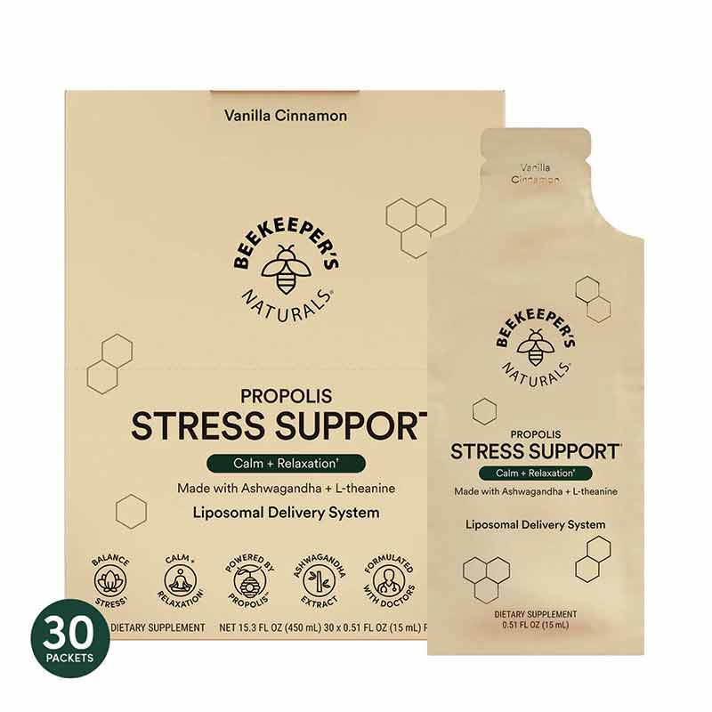 Propolis Stress Support Liposomal, 30 Packets, by Beekeeper's Naturals