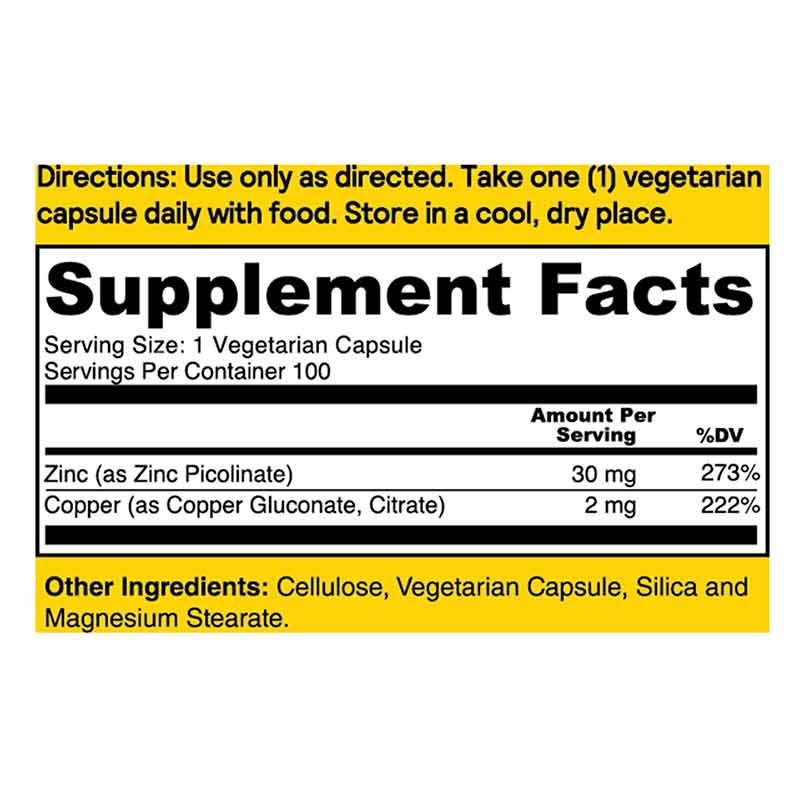 Protecting Zinc 30 Mg with Copper, 100 Veg Capsules, by Natures Life, image #4