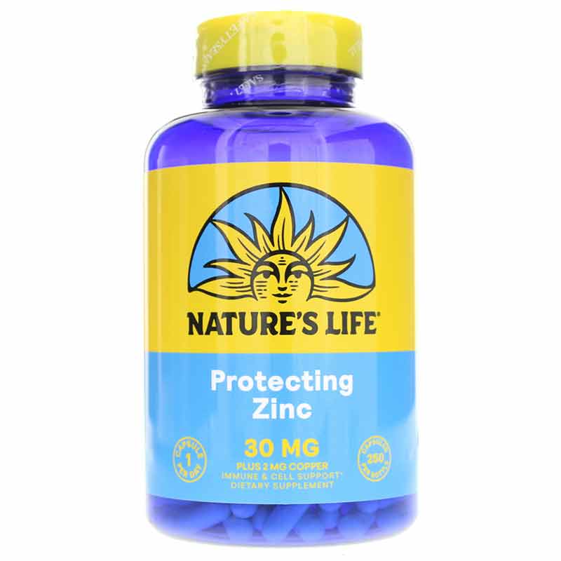 Protecting Zinc 30 Mg with Copper, 250 Veg Capsules, by Natures Life