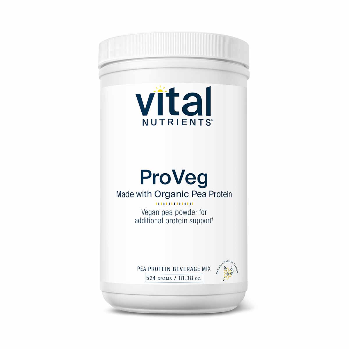 ProVeg Organic Pea Protein Vanilla, 524 Grams, by Vital Nutrients