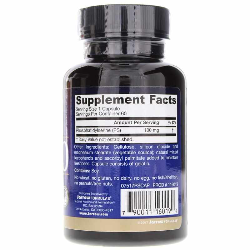 PS 100 Phosphatidylserine 100 Mg, 60 Capsules, by Jarrow Formulas, image #2