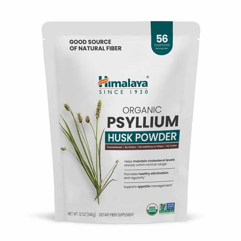 Psyllium Husk Powder Orange, Unsweetened, 12 Oz, by Himalaya
