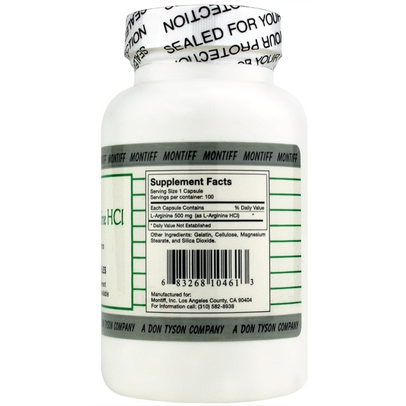 Pure L-Arginine HCl 500 Mg, 100 Capsules, by Montiff, image #2