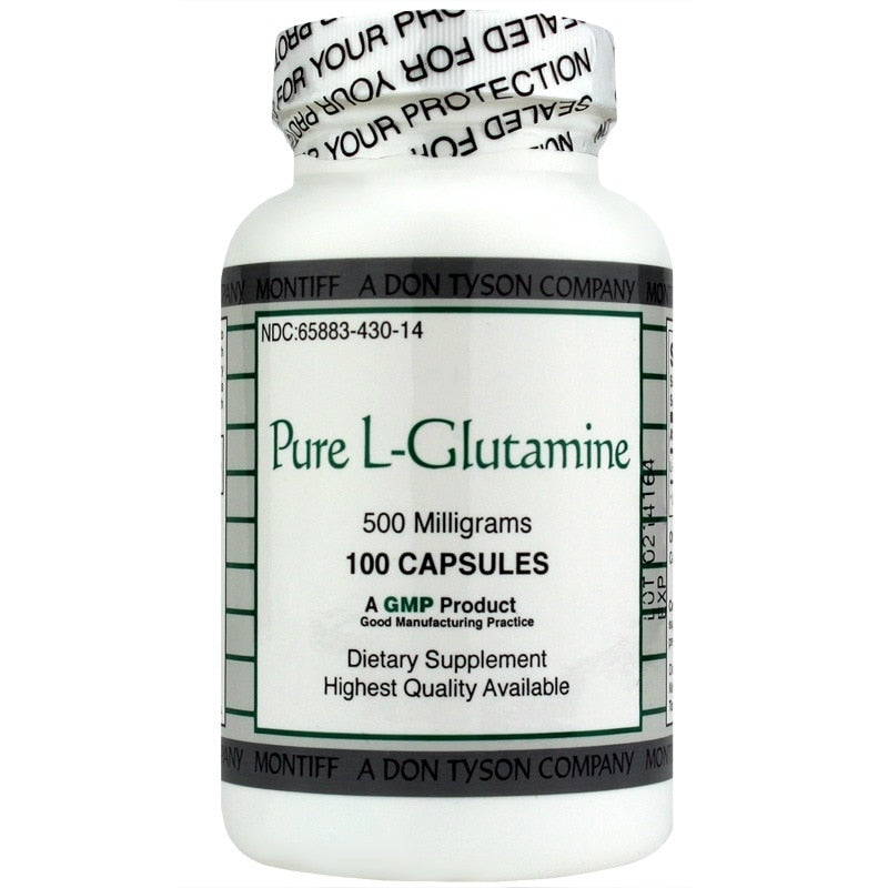 Pure L-Glutamine 500 Mg, 100 Capsules, by Montiff