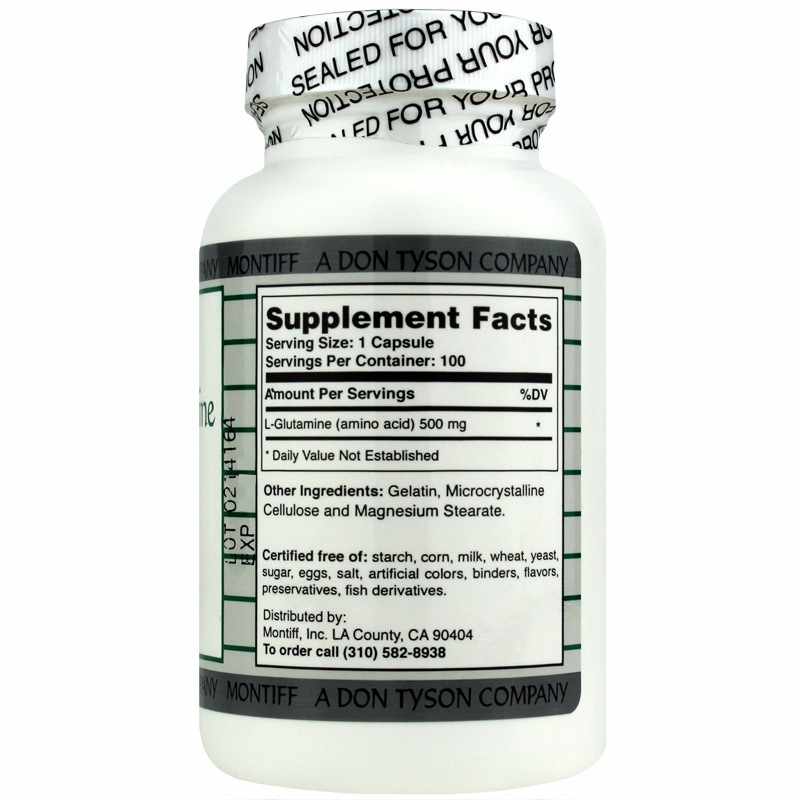 Pure L-Glutamine 500 Mg, 100 Capsules, by Montiff, image #2
