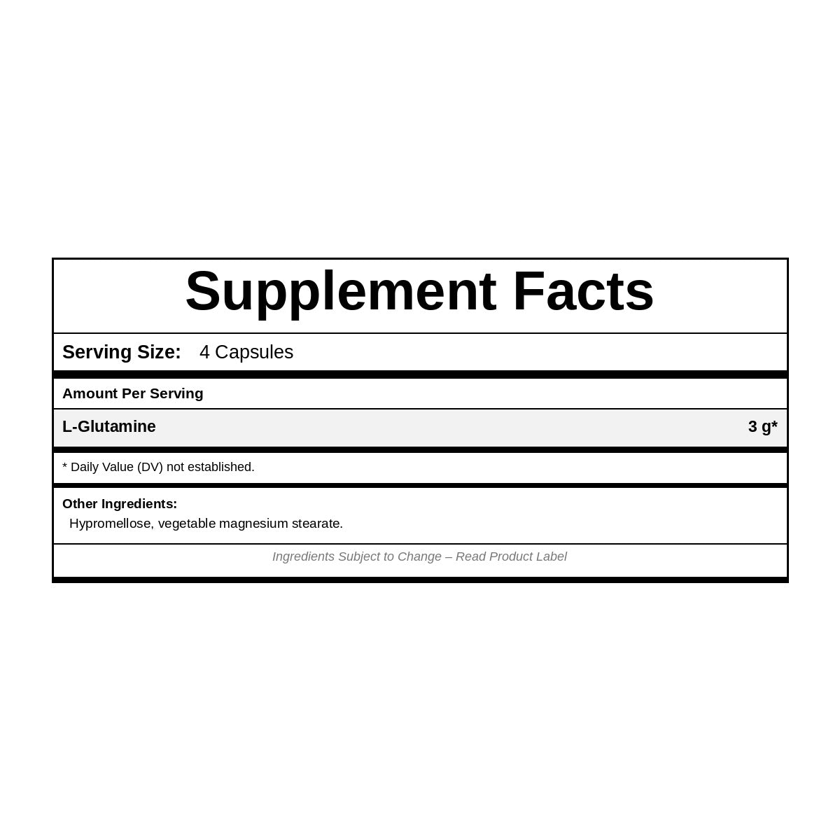 Pure L-Glutamine, 120 Veg Capsules, by NutriDyn