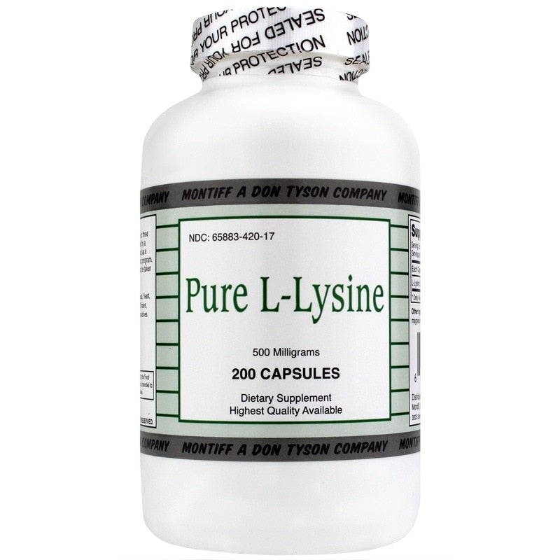 Pure L-Lysine 500 Mg, 200 Capsules, by Montiff