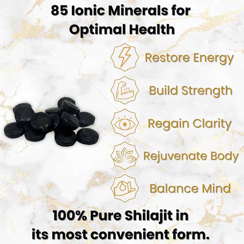 Pure Raw Shilajit Tablets, 60 Tablets, by Black Lotus Shilajit, image #2