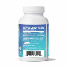White bottle with blue and teal label containing 30 capsules of Pyloguard Postbiotic supplement by Microbiome Labs.