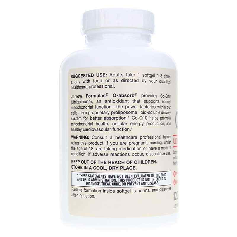 Q-Absorb Co-Q10 100 Mg, 120 Softgels, by Jarrow Formulas, image #3