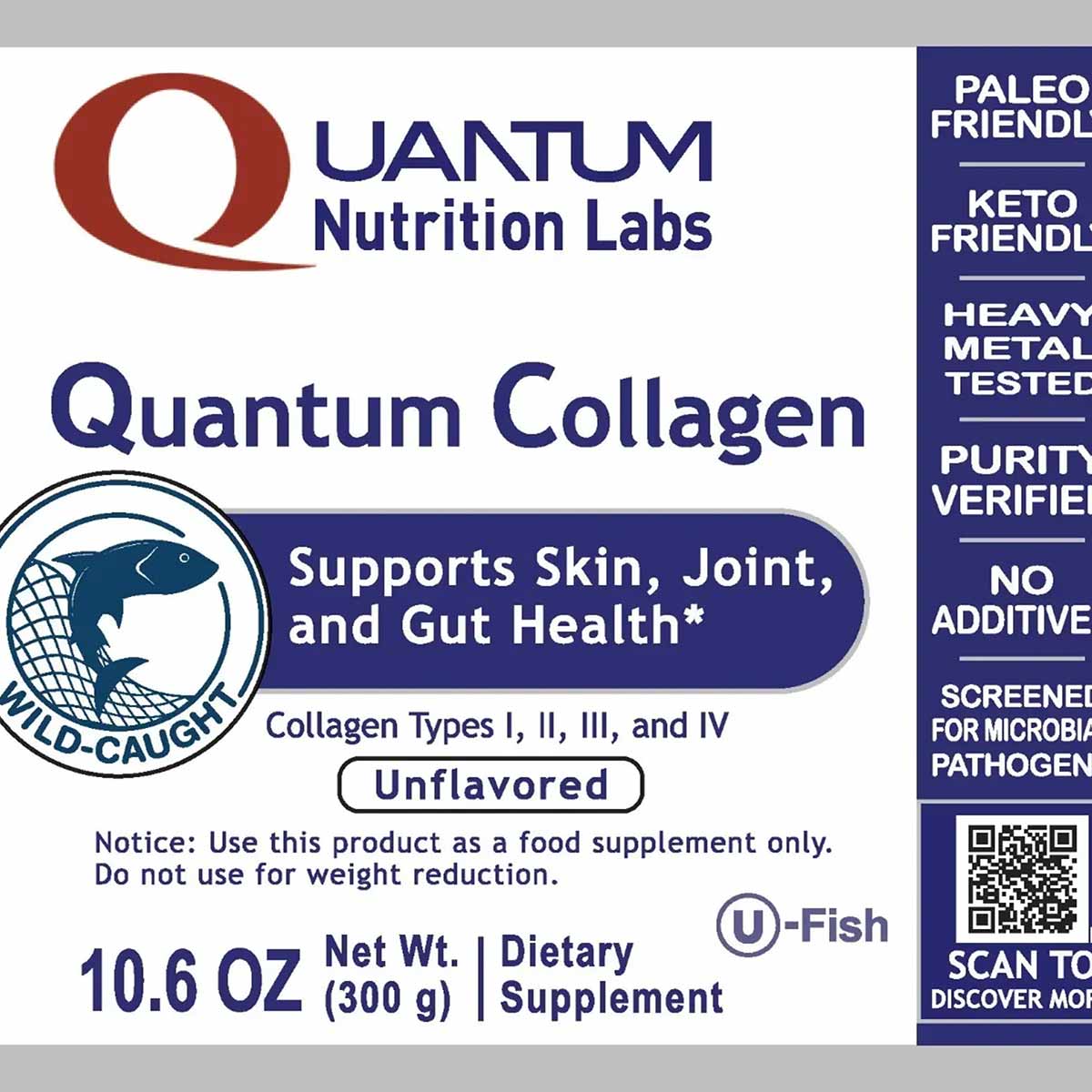 Quantum Collagen, 10.6 Oz, by Quantum Nutrition Labs