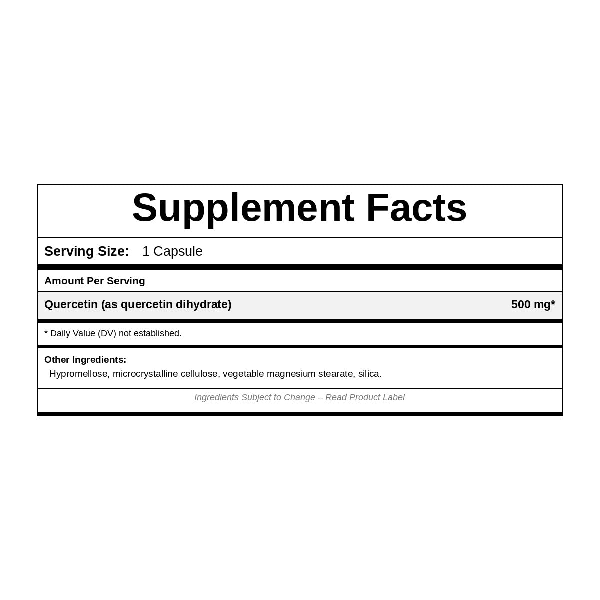 Quercetin 500, 60 Capsules, by NutriDyn