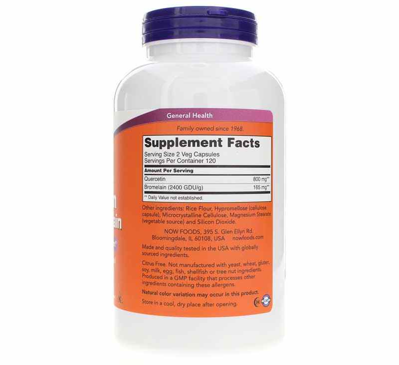 Quercetin with Bromelain, 240 Veg Capsules, by NOW Foods, image #2