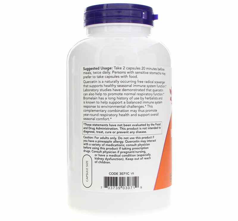 Quercetin with Bromelain, 240 Veg Capsules, by NOW Foods, image #3