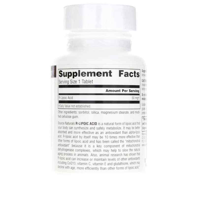 R-Lipoic Acid 50 Mg, 60 Tablets, by Source Naturals, image #2