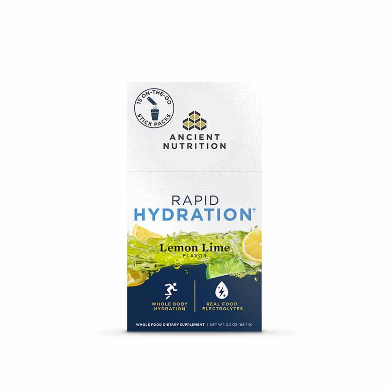 Rapid Hydration, Lemon Lime, 15 Sticks, by Ancient Nutrition