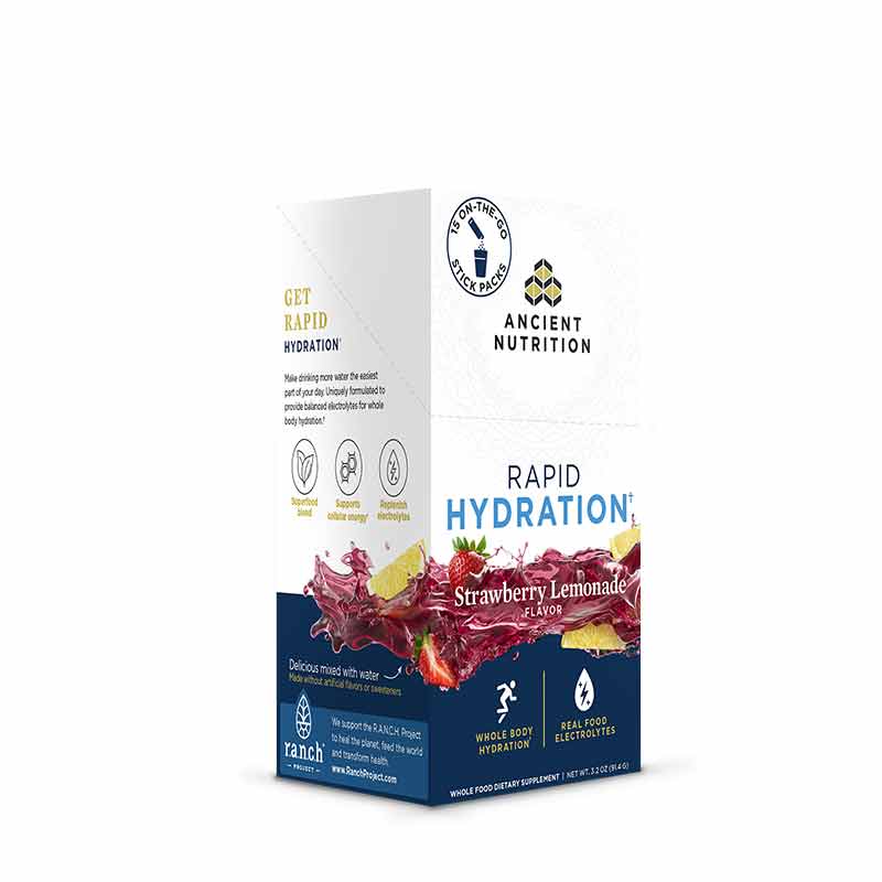 Rapid Hydration, Strawberry Lemonade, 15 Sticks, by Ancient Nutrition, image #3