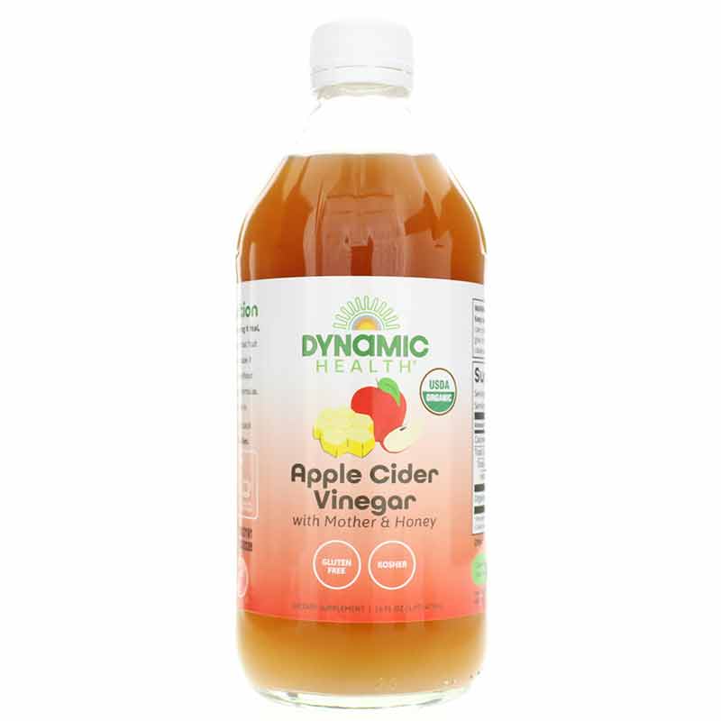 Raw Apple Cider Vinegar with Mother & Honey, 16 Oz, by Dynamic Health