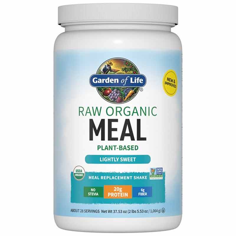 Raw Organic Meal Shake & Meal Replacement, Lightly Sweet, 37.53 Oz, by Garden of Life