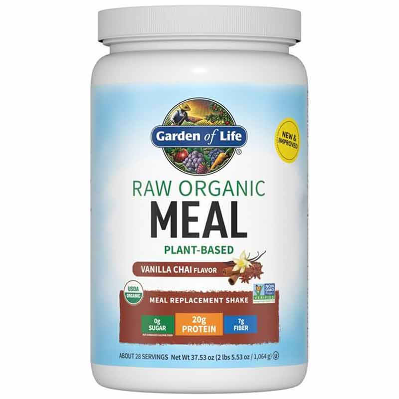 Raw Organic Meal Shake & Meal Replacement, Vanilla Chai, 37.53 Oz, by Garden of Life