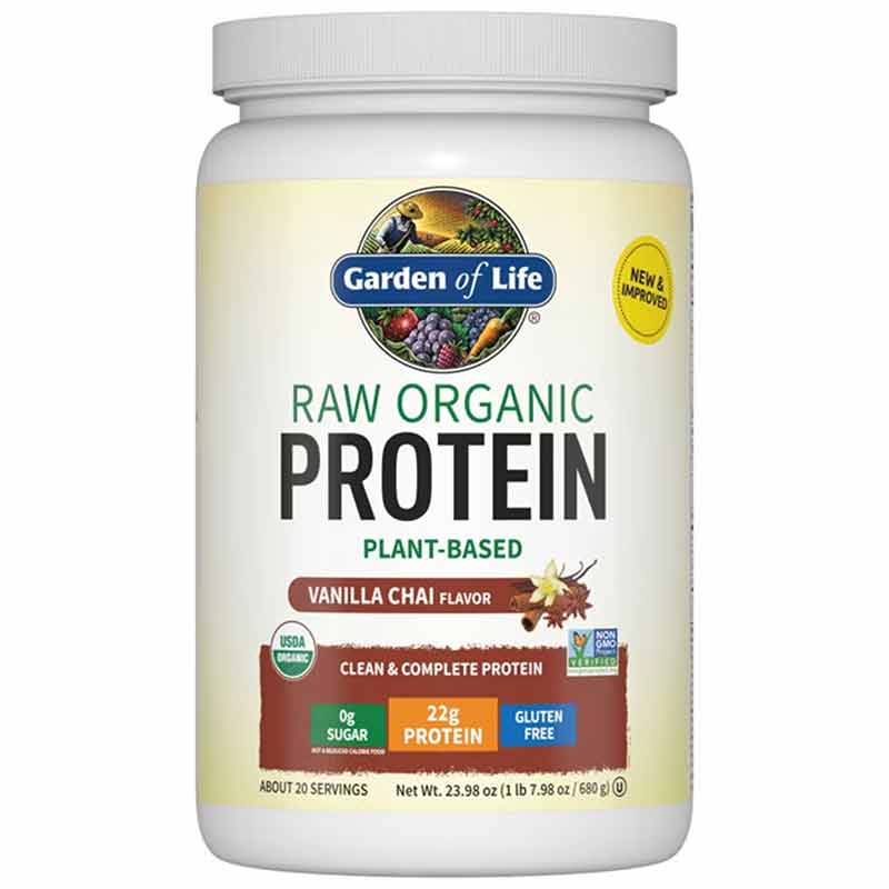 Raw Organic Protein, Vanilla Chai, 23.98 Oz, by Garden of Life
