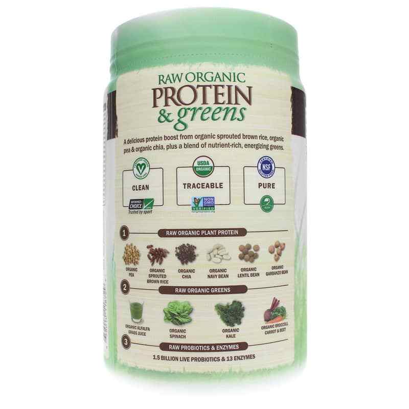 Raw Protein & Greens, Chocolate, 21.51 Oz, by Garden of Life, image #3