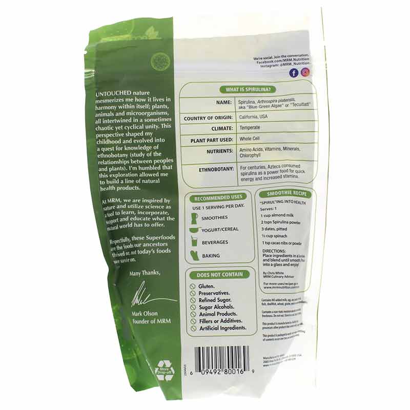 Raw Spirulina Powder, by MRM, image #2