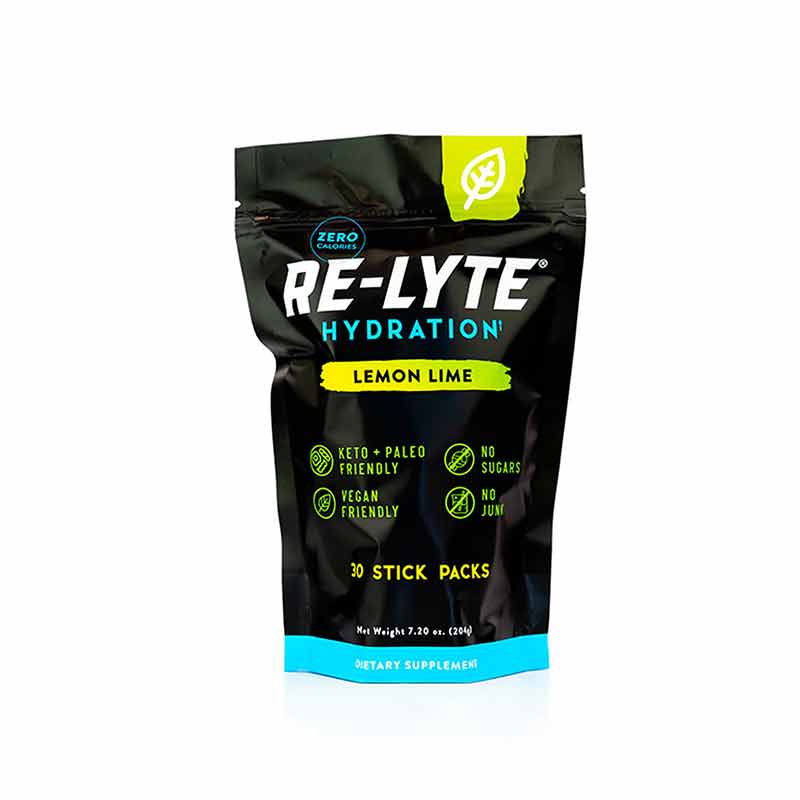 Re-Lyte Hydration Stick Packs, Lemon Lime, 30 Sticks, by Redmond Life