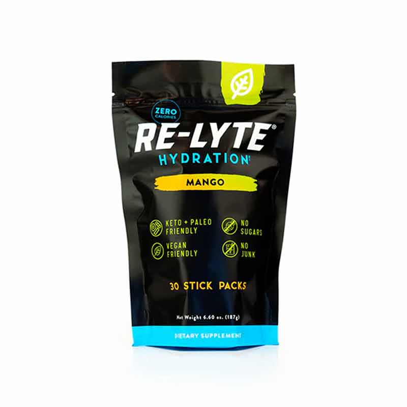 Re-Lyte Hydration Stick Packs, Mango, 30 Sticks, by Redmond Life