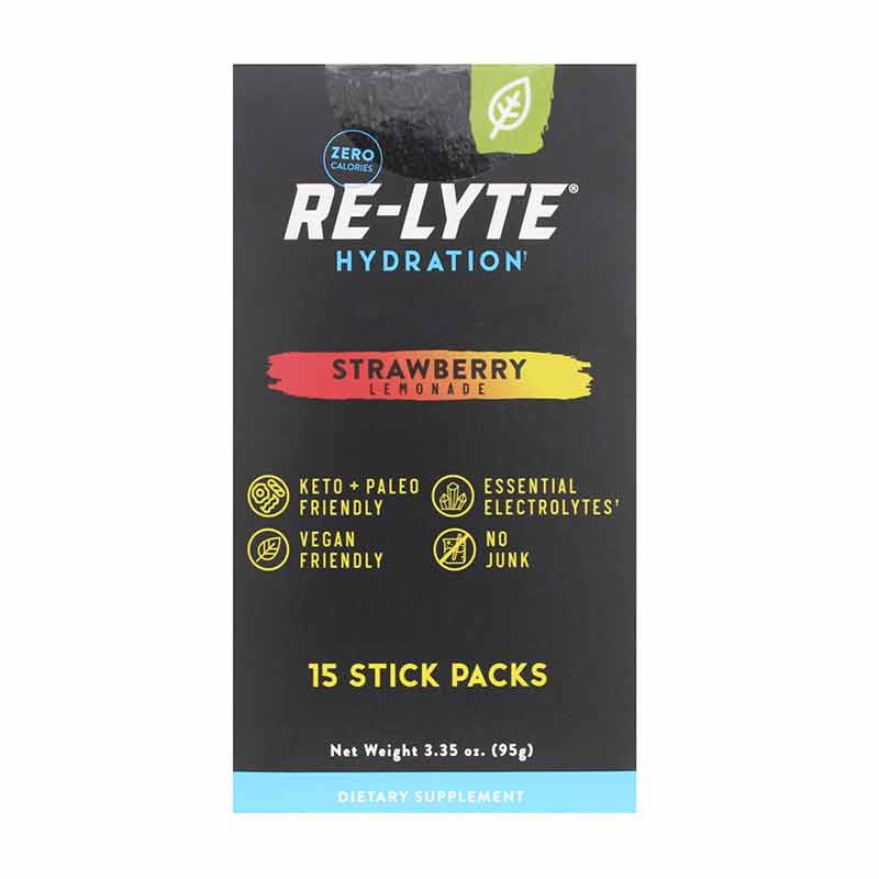 Re-Lyte Hydration Stick Packs, Strawberry Lemonade, 15 Sticks, by Redmond Life, image #2
