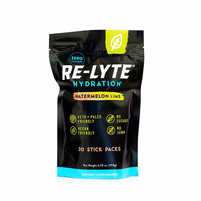 Re-Lyte Hydration Stick Packs, Watermelon Lime, 30 Sticks, by Redmond Life