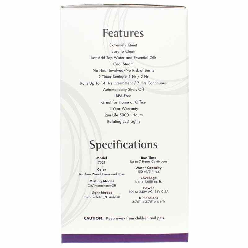 Real Bamboo Ultrasonic Oil Diffuser, by NOW Foods, image #2