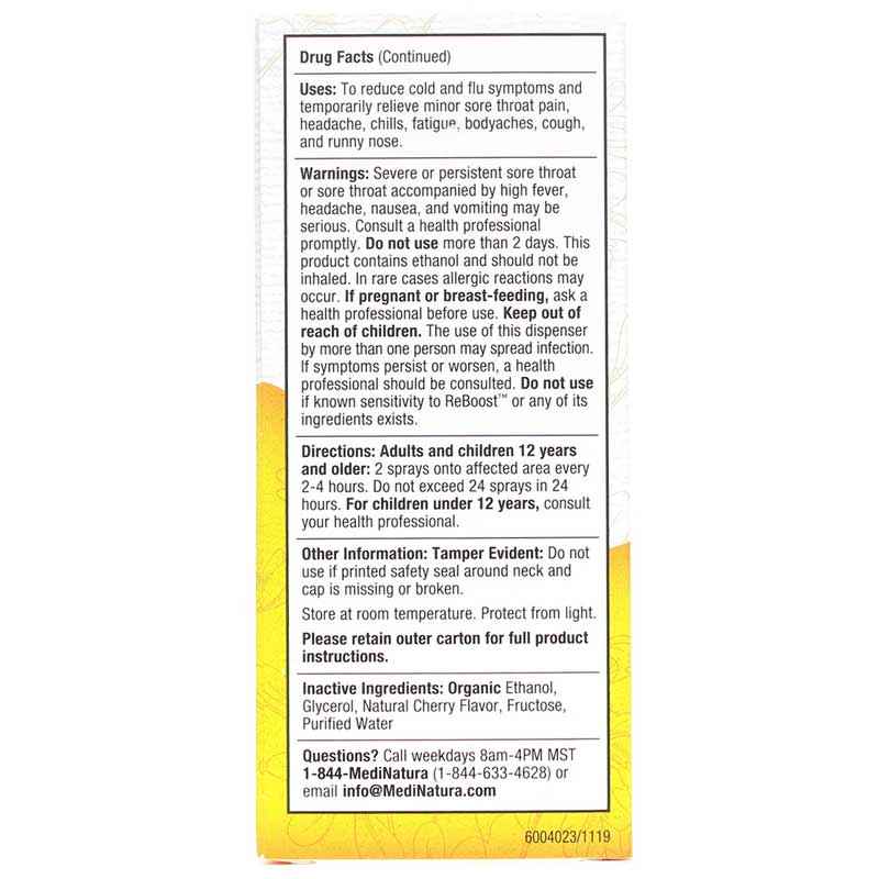 Reboost Sore Throat Spray Zinc +13, Cherry, by MediNatura, image #3