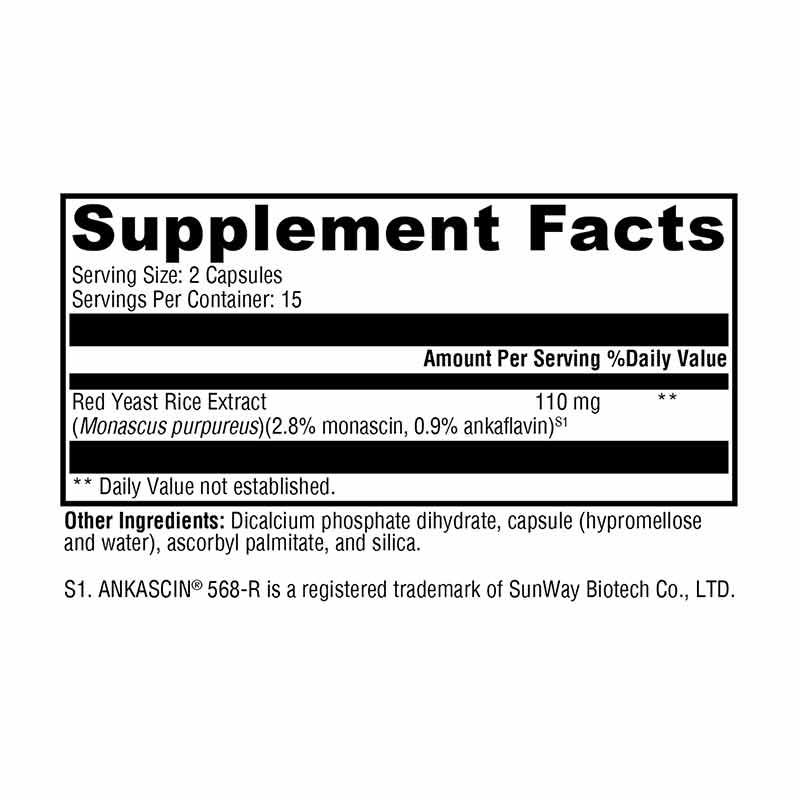 Red Yeast Rice, 30 Veg Capsules, by Xymogen, image #2