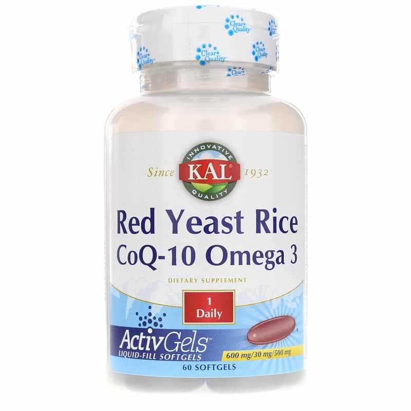 Red Yeast Rice CoQ-10 Omega 3 ActivGels, by Kal